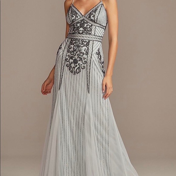 David's Bridal Dresses & Skirts - David’s Bridal Gown - Light Blue bead embellished